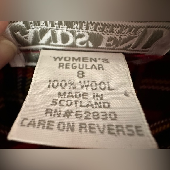 Vintage Land’s End Tartan Plaid Wool Kilt Wrap Skirt Made in Ireland 🇮🇪 - Picture 15 of 15